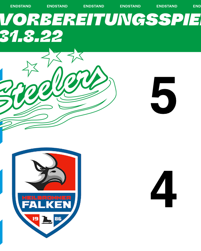 Sieg in Heilbronn – Steelers gewinnen mit 5:4 gegen die Falken