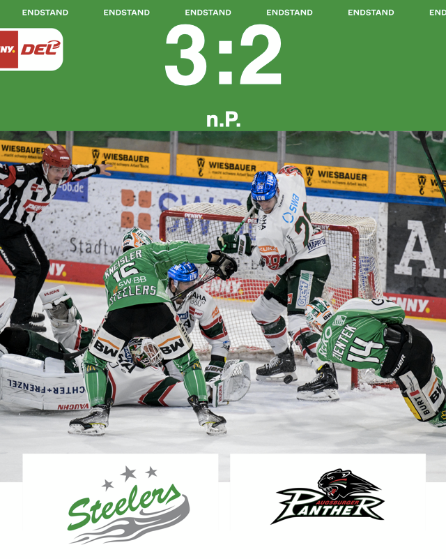 Heimsieg – Steelers gewinnen mit 3:2 nach Penaltyschießen gegen Augsburg