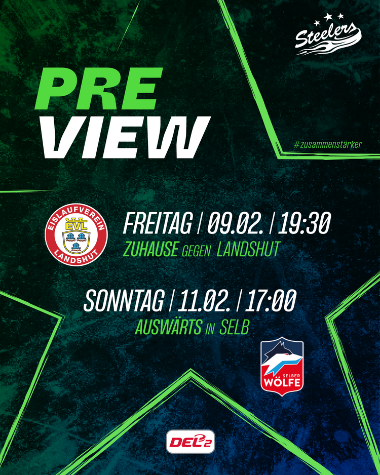 Heimspiel gegen Landshut und auswärts in Selb